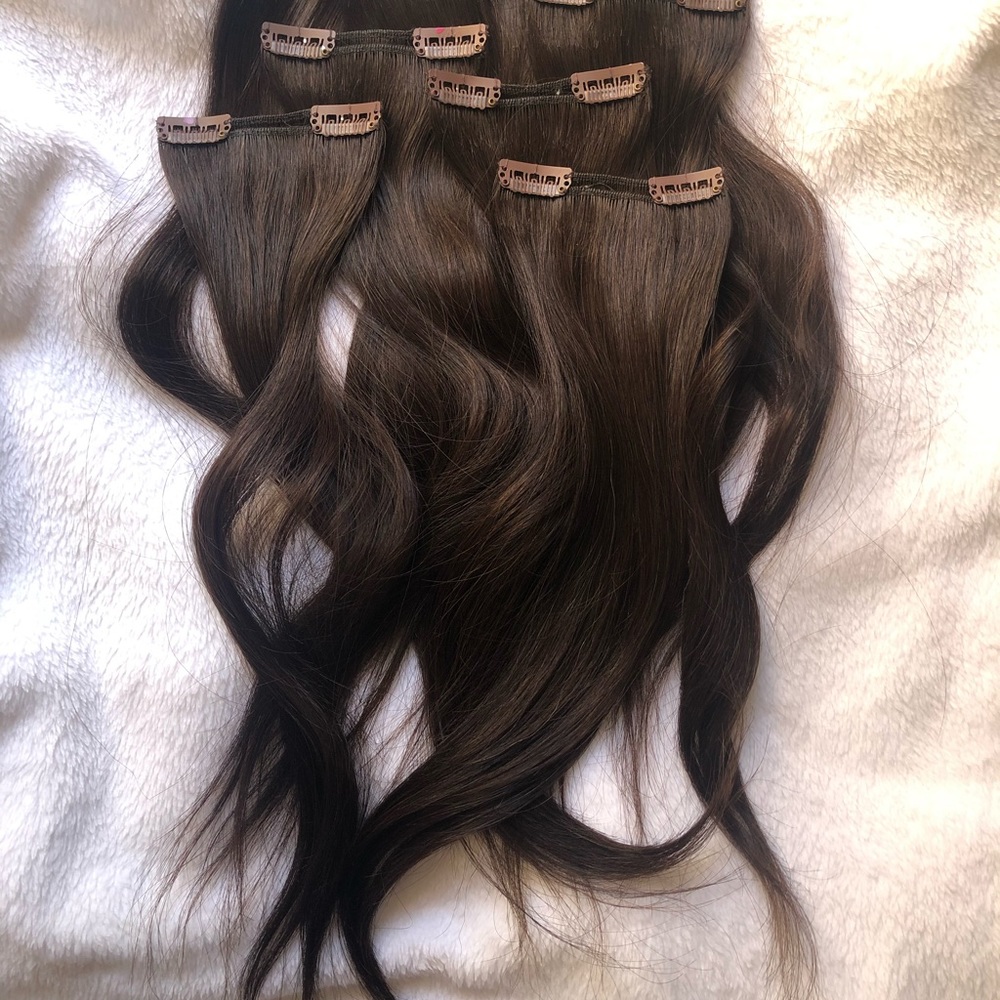 The Hair Shop 14” Pro 7 Clip-In Set Darkest Brown